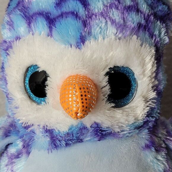 Winkeez Wisdom The Owl Plush Stuffed Blue and Purple 8 inch 2021 Wise MVP Brand - Picture 2 of 9